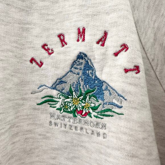 Switcher Vintage Grey Zermatt Matterhorn Switzerland Destination Sweatshirt M - Picture 3 of 7